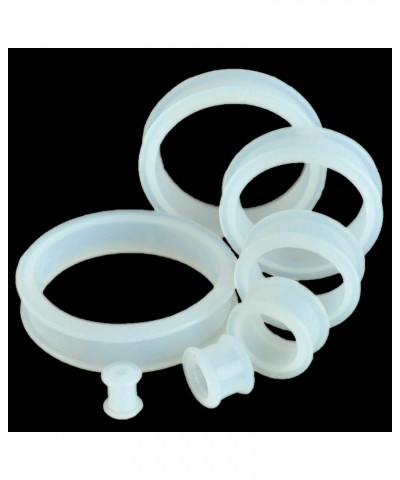 1 PAIR (2pcs) SILICONE FLAT FLARE TUNNELS Double Flare Gauges Thin Soft Flexible Flesh Plugs 1041 Clear $8.03 Body Jewelry