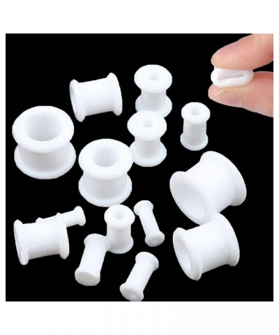 1 PAIR (2pcs) SILICONE FLAT FLARE TUNNELS Double Flare Gauges Thin Soft Flexible Flesh Plugs 1041 Clear $8.03 Body Jewelry