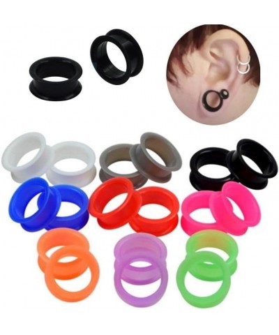 1 PAIR (2pcs) SILICONE FLAT FLARE TUNNELS Double Flare Gauges Thin Soft Flexible Flesh Plugs 1041 Clear $8.03 Body Jewelry