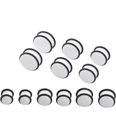 14G-00G 00G-13/16 Acrylic Ear Gauges Stretching Kit Crescent Shaped Spiral Buffalo Taper Plug Set 00g-13/16", 36pcs White $7....