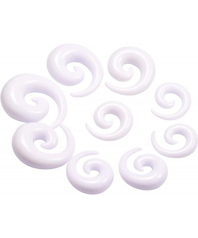 14G-00G 00G-13/16 Acrylic Ear Gauges Stretching Kit Crescent Shaped Spiral Buffalo Taper Plug Set 00g-13/16", 36pcs White $7....