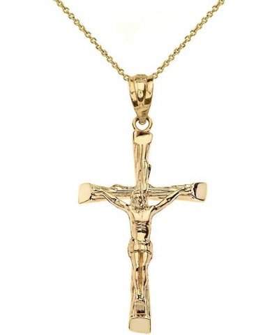 10k Yellow Gold Jesus on the Cross Crucifix Textured Pendant Necklace 20.0 Inches Small $59.99 Necklaces