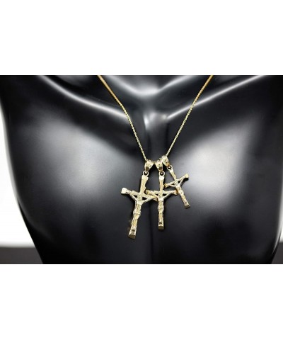 10k Yellow Gold Jesus on the Cross Crucifix Textured Pendant Necklace 20.0 Inches Small $59.99 Necklaces