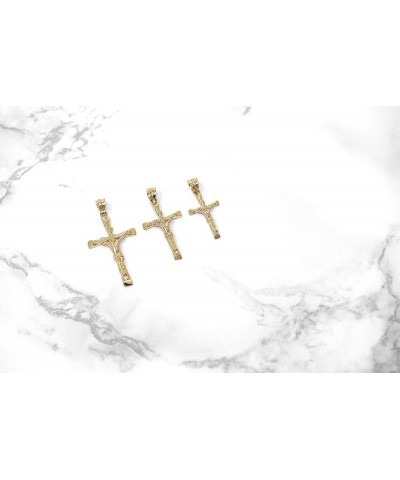 10k Yellow Gold Jesus on the Cross Crucifix Textured Pendant Necklace 20.0 Inches Small $59.99 Necklaces