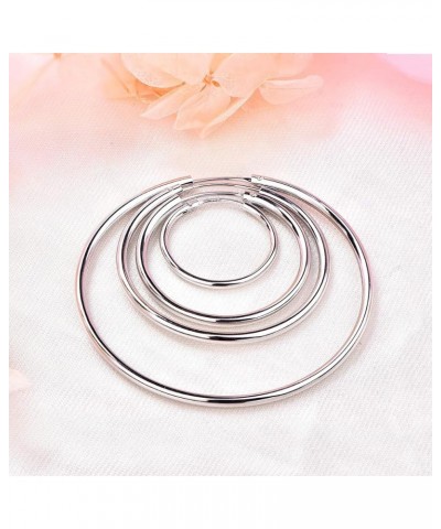 Hoop Earrings 925 Sterling Silver Polished Circle Endless Earrings Hoops Diameter Jewelry 9,13,15,20,30,35,50mm 20MM $22.91 E...