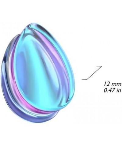 Purple Iridescent Glass Tear Drop Shaped Double Flared Plug Gauges, Sold as a Pair 19mm (3/4") $10.90 Body Jewelry