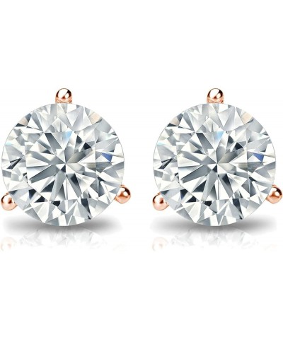 (VS1-VI2 Clarity) 1/20-1/8 Carat Cttw Lab-Grown Solitaire Diamond Stud Earrings Girls infants |14k Yellow or White or Rose/Pi...