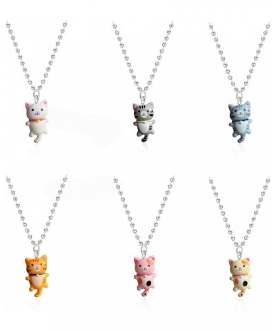 6 Pairs Resin Cute Anime Cat Dangle Earrings Set for Women Girls Funny Aesthetic Animal Cat Earrings Cartoon Kitten Dangle Ea...