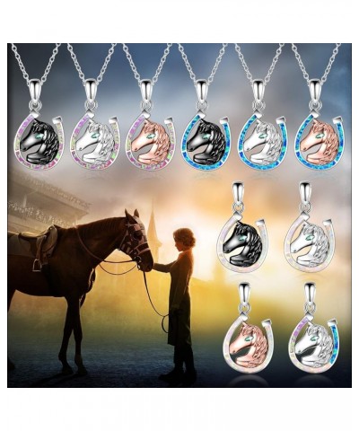 Horse Gifts for Women Horseshoe Necklace Sterling Silver Horse Necklace Horse Lover Gifts for Women Wife Mom Fashion Jewelry ...