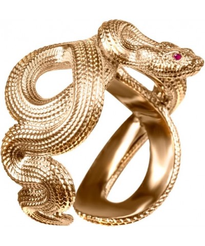 Snake Ring 18K Gold Vermeil for Men Women Open Viper Ring Ruby Eyes Gothic Rings Jewelry Gift 9 $42.00 Rings