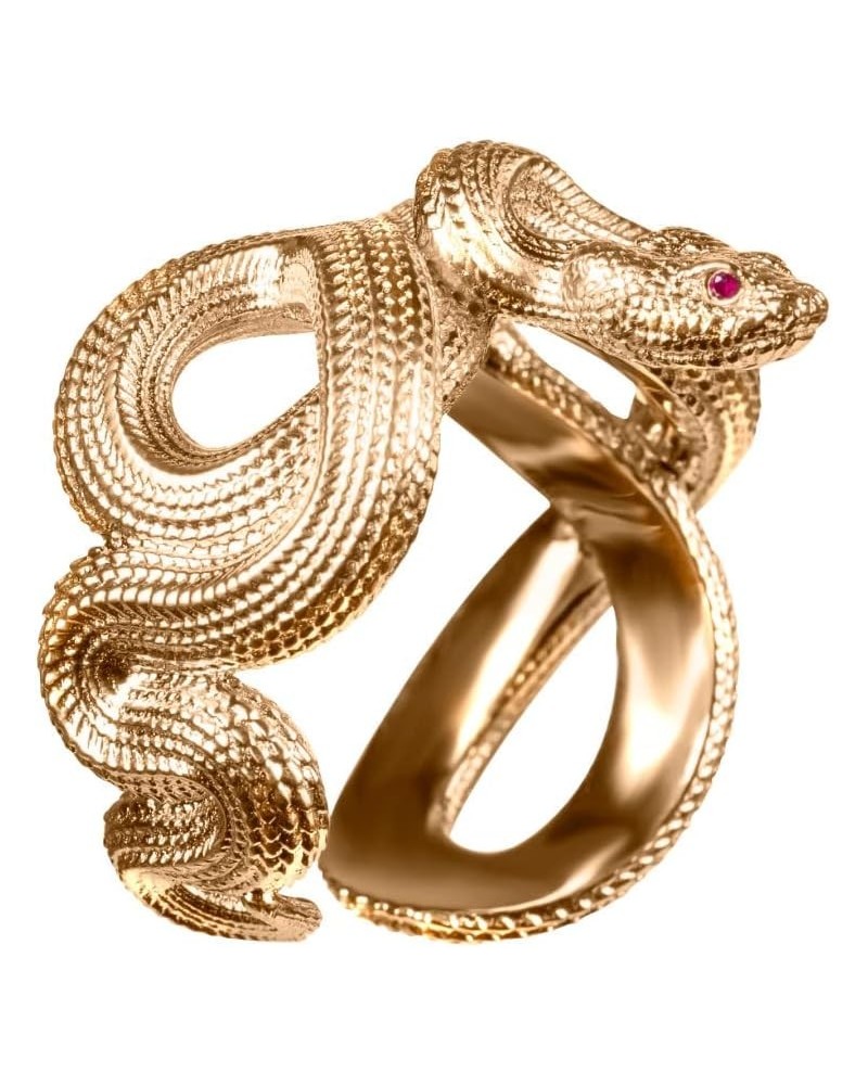 Snake Ring 18K Gold Vermeil for Men Women Open Viper Ring Ruby Eyes Gothic Rings Jewelry Gift 9 $42.00 Rings