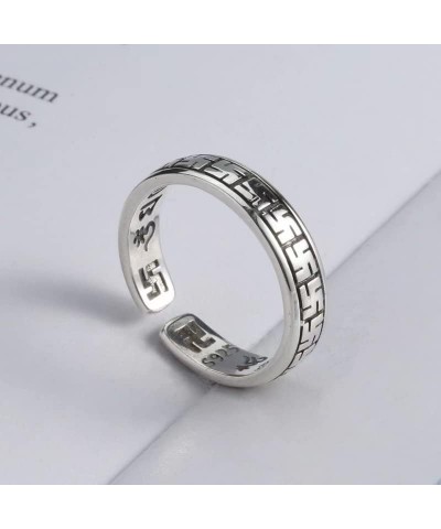 Men Women Vintage Swastika Open Silver Ring Hindu God Buddhist Rings $7.64 Rings