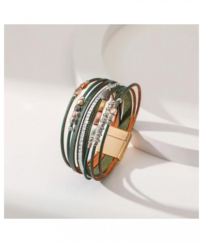 Leather Wrap Bracelets for Woman Boho multi-layer vintage leather bracelet wrist hand-woven magnetic buckle bracelet Jewelry ...