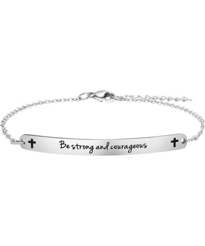 Personalized Gifts for Women Motivational Friendship Bracelets Inspire Mantra Message Engraved Be strong and courageous $9.84...