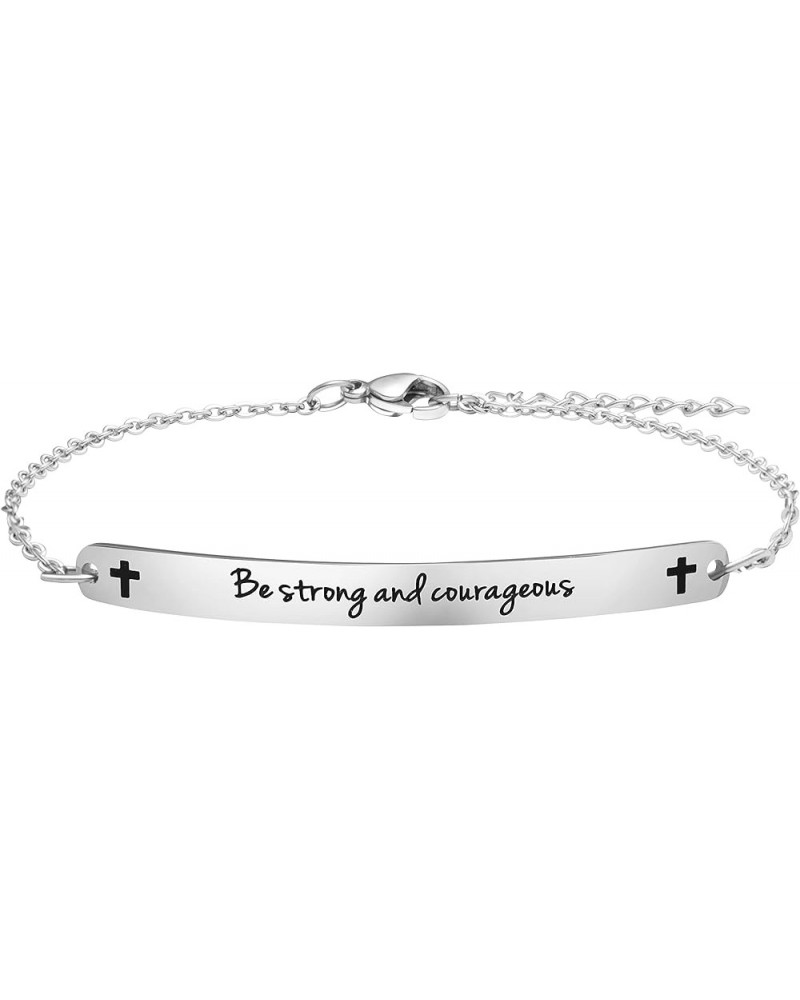 Personalized Gifts for Women Motivational Friendship Bracelets Inspire Mantra Message Engraved Be strong and courageous $9.84...