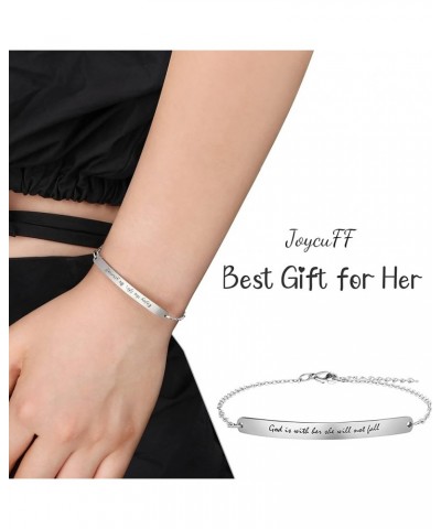 Personalized Gifts for Women Motivational Friendship Bracelets Inspire Mantra Message Engraved Be strong and courageous $9.84...