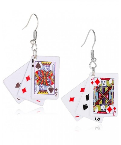 Personality Poker Dangle Earrings Cool Funny Simulate Metal Alloy Game Playing Cards Earrings for Women Girls Unique Gambling...