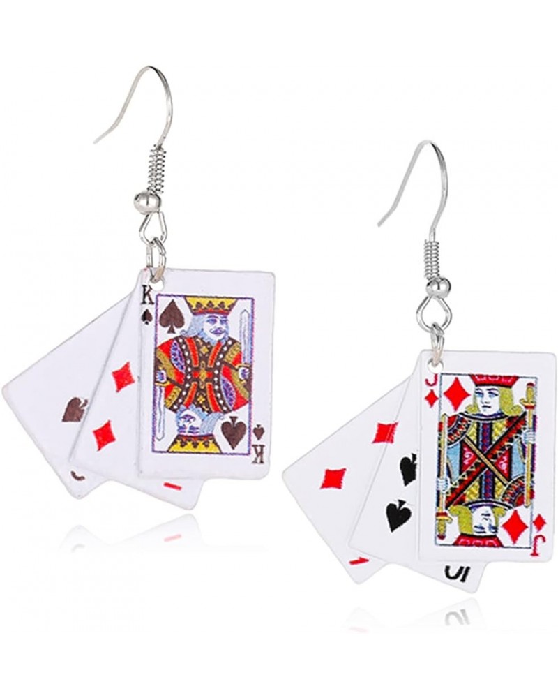 Personality Poker Dangle Earrings Cool Funny Simulate Metal Alloy Game Playing Cards Earrings for Women Girls Unique Gambling...