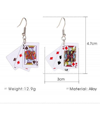 Personality Poker Dangle Earrings Cool Funny Simulate Metal Alloy Game Playing Cards Earrings for Women Girls Unique Gambling...