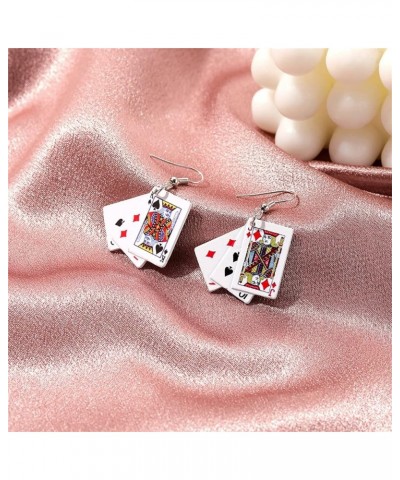 Personality Poker Dangle Earrings Cool Funny Simulate Metal Alloy Game Playing Cards Earrings for Women Girls Unique Gambling...