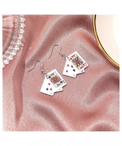 Personality Poker Dangle Earrings Cool Funny Simulate Metal Alloy Game Playing Cards Earrings for Women Girls Unique Gambling...