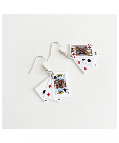 Personality Poker Dangle Earrings Cool Funny Simulate Metal Alloy Game Playing Cards Earrings for Women Girls Unique Gambling...