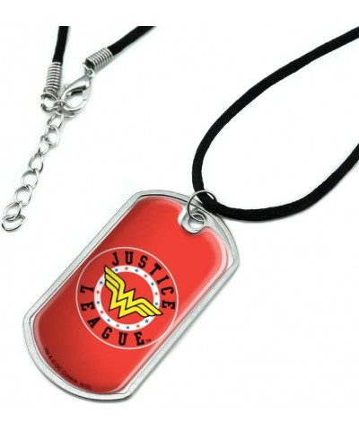 Justice League Wonder Woman Athletic Logo Military Dog Tag Pendant Necklace with Cord $10.43 Necklaces