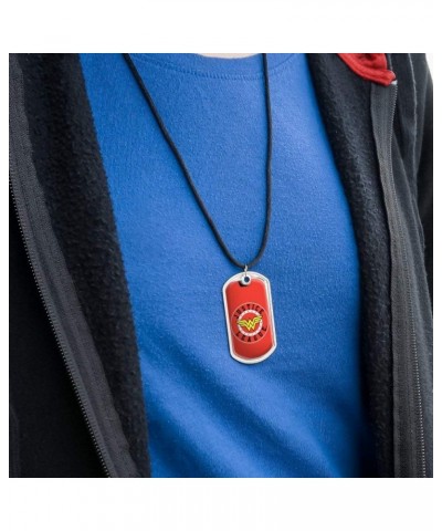 Justice League Wonder Woman Athletic Logo Military Dog Tag Pendant Necklace with Cord $10.43 Necklaces