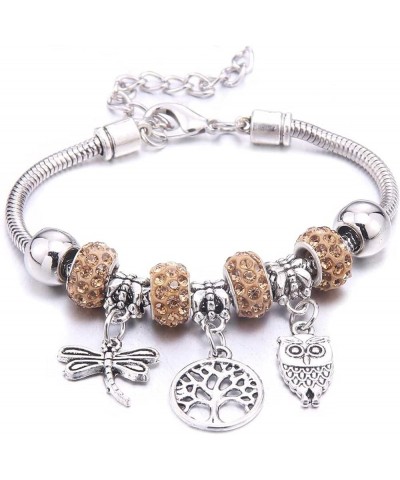 Crystal Charm Bracelets Beads Bracelet Women DIY BeadsBracelets Bangles Jewelry Gift (Metal Color : B3277-rosered) B3277-red ...