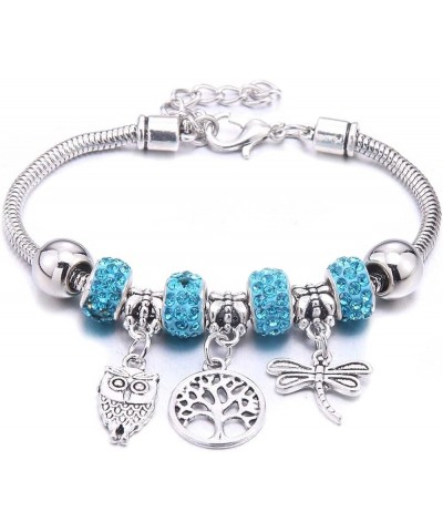 Crystal Charm Bracelets Beads Bracelet Women DIY BeadsBracelets Bangles Jewelry Gift (Metal Color : B3277-rosered) B3277-red ...