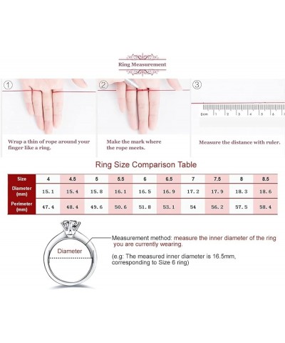 1-3CT Moissanite Engagement Rings for Women - 6 Prong Diamond Promise Ring 925 Sterling Silver D Color VVS with Certificate o...