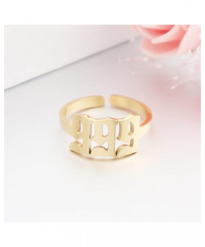 Stainless Steel Angel Number Ring 666 222 333 444 777 888 111 555 999 Numerology Ring for Women Girls Adjustable 999--Gold $7...