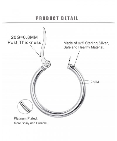 3 Pairs Sterling Silver Round Hoop Earring for Women Girls Lightweight Click-Top Hoop Earring Hypoallergenic 10-20MM $12.41 E...