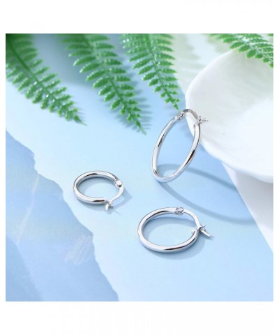 3 Pairs Sterling Silver Round Hoop Earring for Women Girls Lightweight Click-Top Hoop Earring Hypoallergenic 10-20MM $12.41 E...