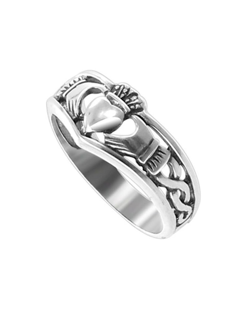 Heart Friendship and Love Crowned Irish Claddagh 925 Sterling Silver Ring for Women $11.50 Rings