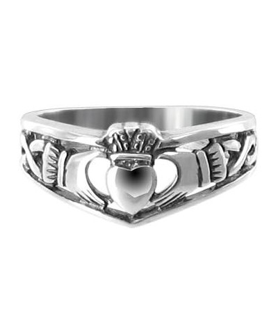 Heart Friendship and Love Crowned Irish Claddagh 925 Sterling Silver Ring for Women $11.50 Rings