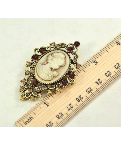 Vintage Inspired Victorian Cameo Lady Maiden Crystal Rhinestone Pin Brooch Antique Gold $11.56 Brooches & Pins