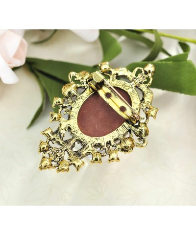 Vintage Inspired Victorian Cameo Lady Maiden Crystal Rhinestone Pin Brooch Antique Gold $11.56 Brooches & Pins