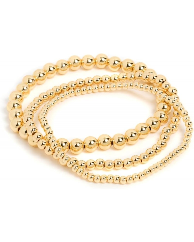 Women's Graduated Multi Beaded Bracelet Combo Set Gold $20.58 Bracelets