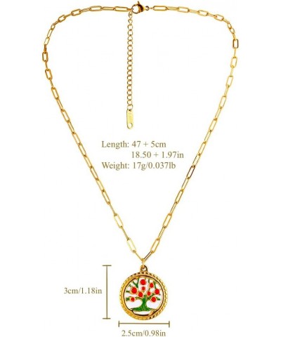 INS Premium Easy-matching Stainless Steel Gold Vintage Round Coin Cross Arrow Compass Moon Star Necklace Chain Hollow Heart K...