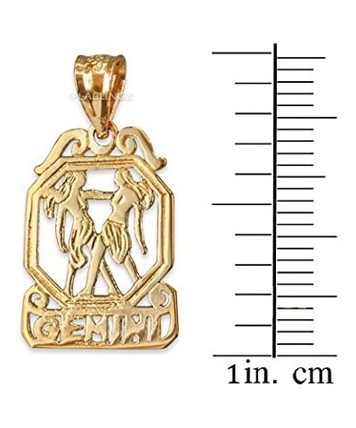 10K Yellow Gold Open Design Gemini Zodiac Charm Pendant $35.41 Pendants