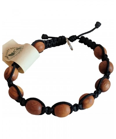 Catholic Black Olive Wood Prayer Bracelet from Medjugorje Our Lady Jesus Medal + Holy Card $14.60 Bracelets