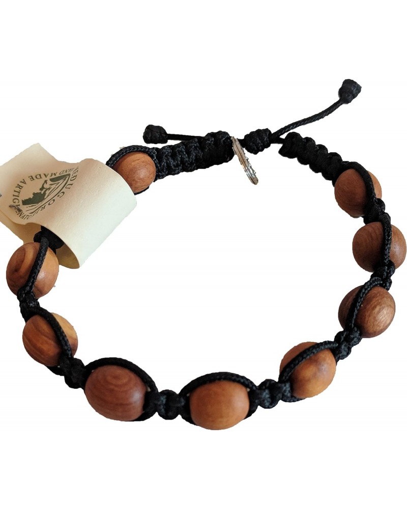 Catholic Black Olive Wood Prayer Bracelet from Medjugorje Our Lady Jesus Medal + Holy Card $14.60 Bracelets