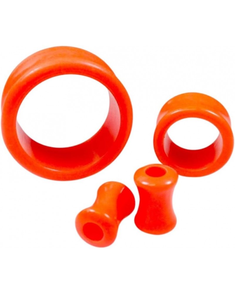 PAIR of Solid Orange Acrylic Ear Tunnels/Plugs - Earlet Body Jewelry - 3mm thru 30mm! 9/16" (14mm) $9.27 Body Jewelry