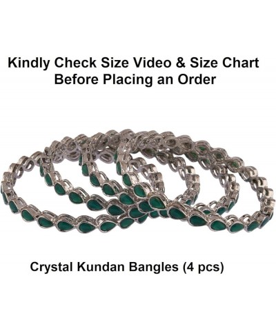 Boho Tribal Antique Oxidized Indian Jewelry Bracelet Bangle Set for Women Girls Silver/ Green (Set of 4 Pcs) 2-4 $11.02 Brace...