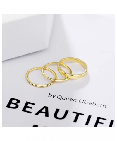 3PCS Gold Rings for Women Girls Dainty 14K Gold Stacking Stackable Rings Thin Gold Ring Set for Women Comfort Fit Size 5 to 1...