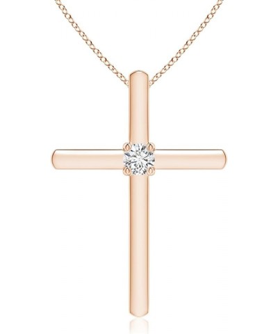 Natural Diamond Cross Pendant Necklace for Women, Girls in 14K Solid Gold/Platinum | April Birthstone | Jewelry Gift for Her ...