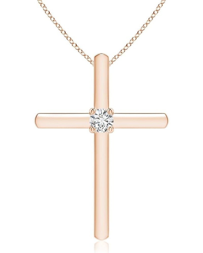 Natural Diamond Cross Pendant Necklace for Women, Girls in 14K Solid Gold/Platinum | April Birthstone | Jewelry Gift for Her ...