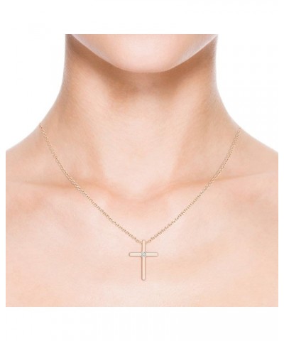 Natural Diamond Cross Pendant Necklace for Women, Girls in 14K Solid Gold/Platinum | April Birthstone | Jewelry Gift for Her ...