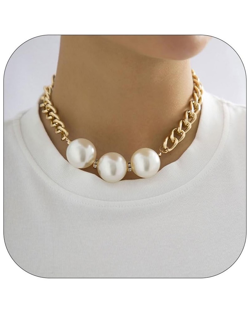 Chunky Gold Necklace for Women Trendy Gold Cuban Link Chain Statement Necklace Vintage Heavy Metal Thick Chain Necklace for W...